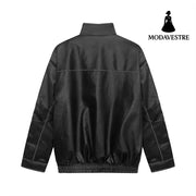 Leather Clothing With Stand Collar Coat For Men Jacket