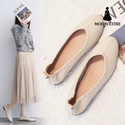 Leather Pea Single Shoes Women’’s Summer Soft Bottom Flat Bottom Versatile 5style / 34