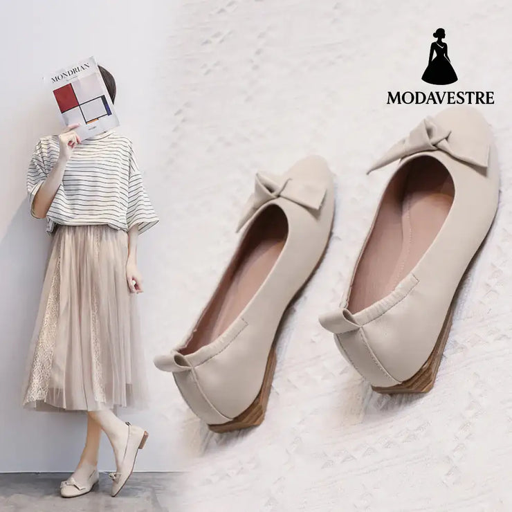 Leather Pea Single Shoes Women’’s Summer Soft Bottom Flat Bottom Versatile 8style / 34