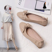 Leather Pea Single Shoes Women’’s Summer Soft Bottom Flat Bottom Versatile 9style / 34