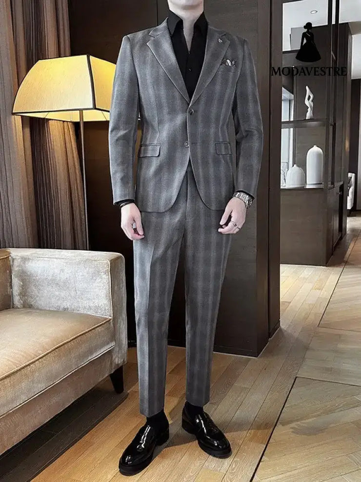 Leisure Suits For Men Business Formal Wear Two-piece Set