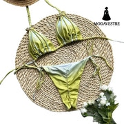 Light Green Tie-Dye Bikini Set – Gradient Two-Piece Women’s Swimsuit
