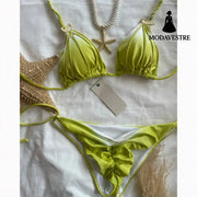 Light Green Tie-Dye Bikini Set – Gradient Two-Piece Women’s Swimsuit