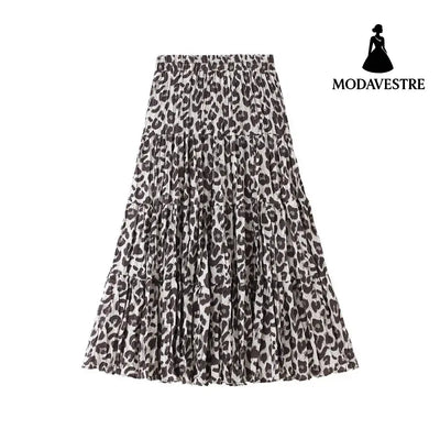 Long skirt casual skirt pleated skirt