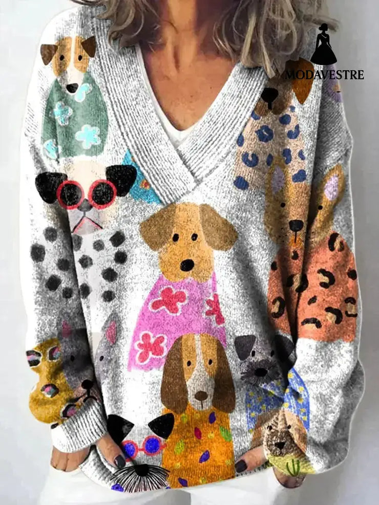 Loose And Lazy Style Soft Glutinous Pullover Women’s Top BJ20055646371 / 3XL Jumper