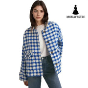 Loose Casual Fashion Plaid Women’s Coat Coat