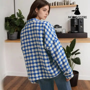 Loose Casual Fashion Plaid Women’s Coat Coat