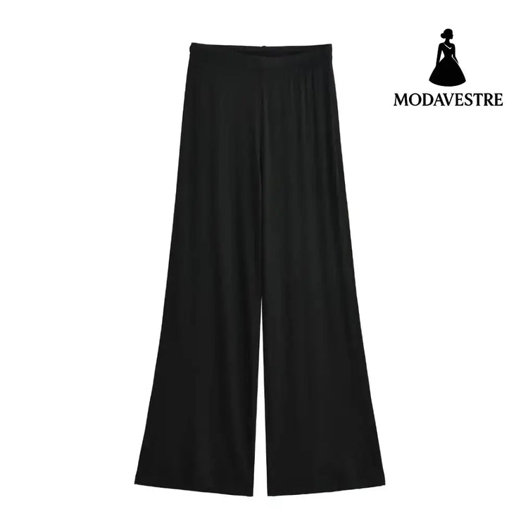 Loose casual wide leg pants Black / S