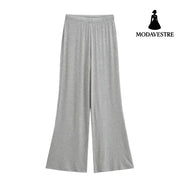 Loose casual wide leg pants Light Gray / S