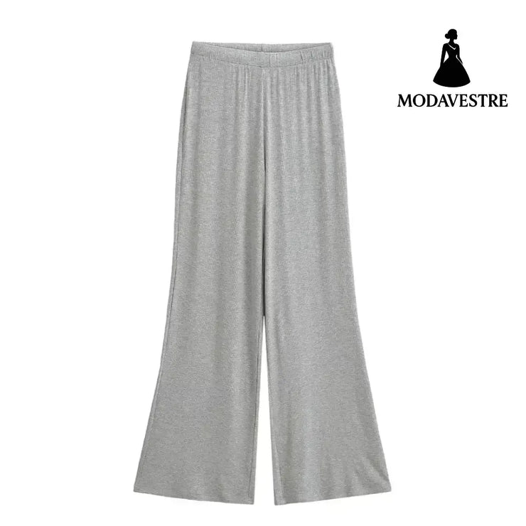 Loose casual wide leg pants Light Gray / S
