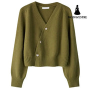 Loose Casual Women’s Cardigan Sweater Coat Green / 2XL Women’s Clothing