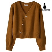 Loose Casual Women’s Cardigan Sweater Coat Khaki / 2XL Women’s Clothing