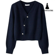 Loose Casual Women’s Cardigan Sweater Coat Navy Blue / 2XL Women’s Clothing