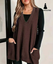 Loose Plus Size Sleeveless Pullover Casual Fashion Coffee / L Jumper