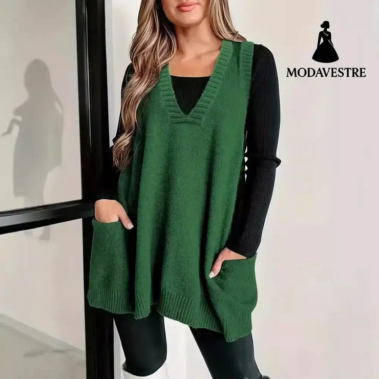 Loose Plus Size Sleeveless Pullover Casual Fashion Jumper