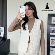 Loose Ultra-thin Women’s Outer And Inner Wear Vest White / L Waistcoat