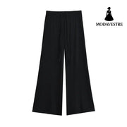 Loose wide leg pants Black / S