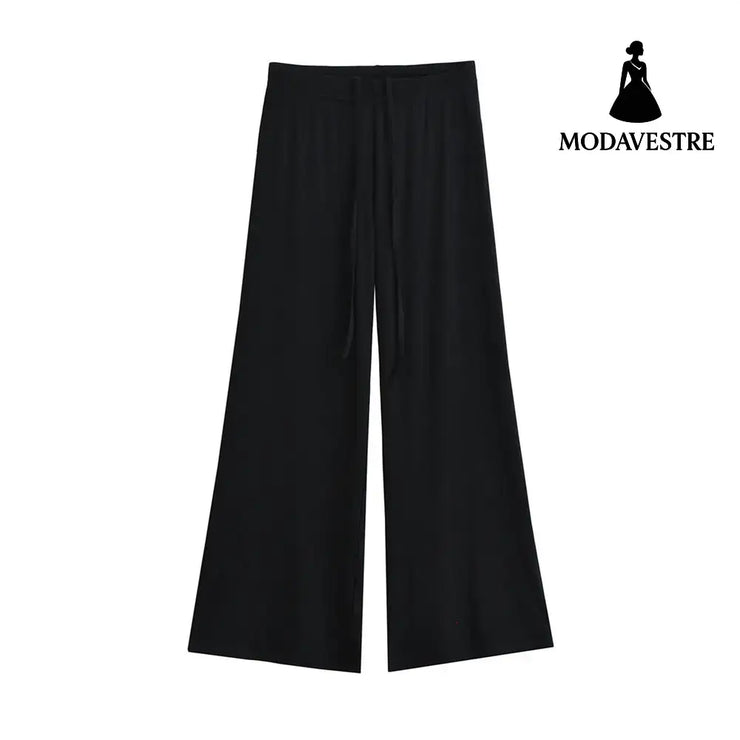 Loose wide leg pants Black / S