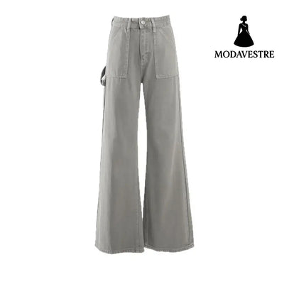 Loose Wide-Leg Pants Boho Chic Versatile Slimming Women’s Denim Pants