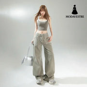 Loose Wide-Leg Pants Boho Chic Versatile Slimming Women’s Denim Pants
