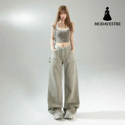 Loose Wide-Leg Pants Boho Chic Versatile Slimming Women’s Denim Pants