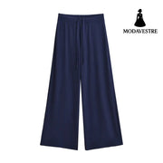 Loose wide leg pants Navy Blue / S
