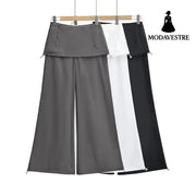 Low waist casual loose wide leg kangaroo pants