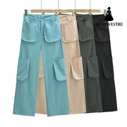 Low waisted multi pocket work pants