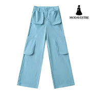 Low waisted multi pocket work pants