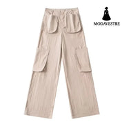 Low waisted multi pocket work pants