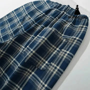 Low waisted plaid pants for women