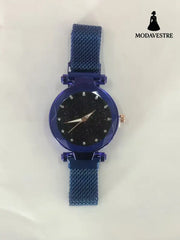 Luxury Women Watches Bracelet Set Fashion Elegant Magnet Buckle Ladies Starry Sky Watch Set Relogio Blue Watch Accessory