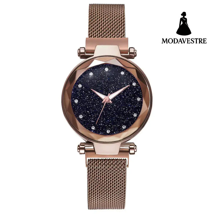 Luxury Women Watches Bracelet Set Fashion Elegant Magnet Buckle Ladies Starry Sky Watch Set Relogio Coffee Watch