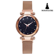 Luxury Women Watches Bracelet Set Fashion Elegant Magnet Buckle Ladies Starry Sky Watch Set Relogio Gold Watch Accessory