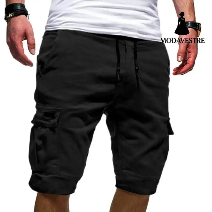 Men Casual Jogger Sports Cargo Shorts Military Combat Workout Gym Trousers Summer Mens Clothing Black / 2XL Trousers