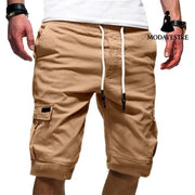 Men Casual Jogger Sports Cargo Shorts Military Combat Workout Gym Trousers Summer Mens Clothing Khaki / 2XL Trousers