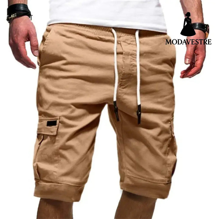 Men Casual Jogger Sports Cargo Shorts Military Combat Workout Gym Trousers Summer Mens Clothing Khaki / 2XL Trousers