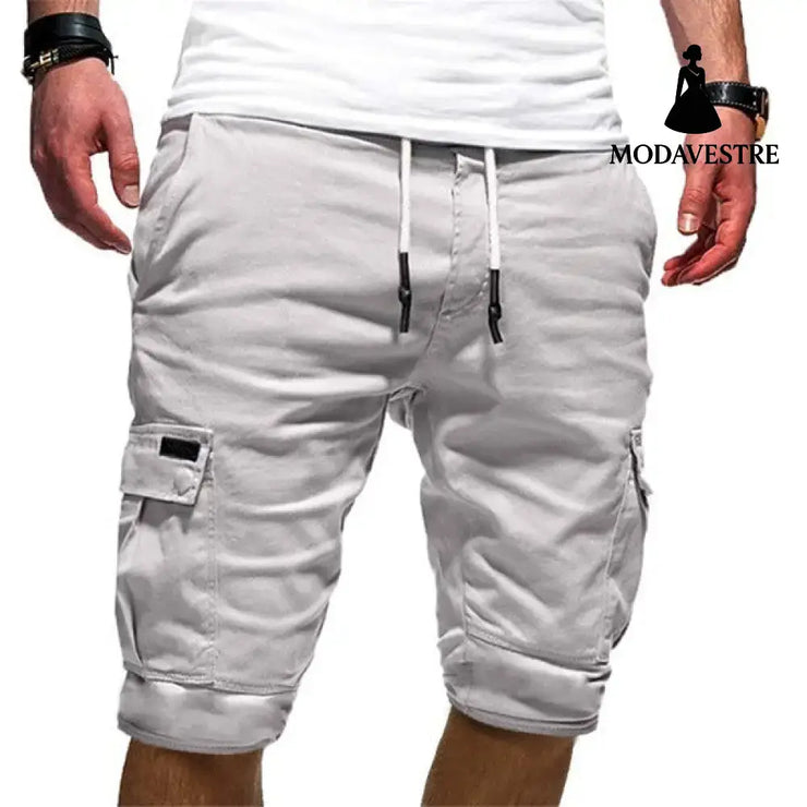 Men Casual Jogger Sports Cargo Shorts Military Combat Workout Gym Trousers Summer Mens Clothing White / 2XL Trousers