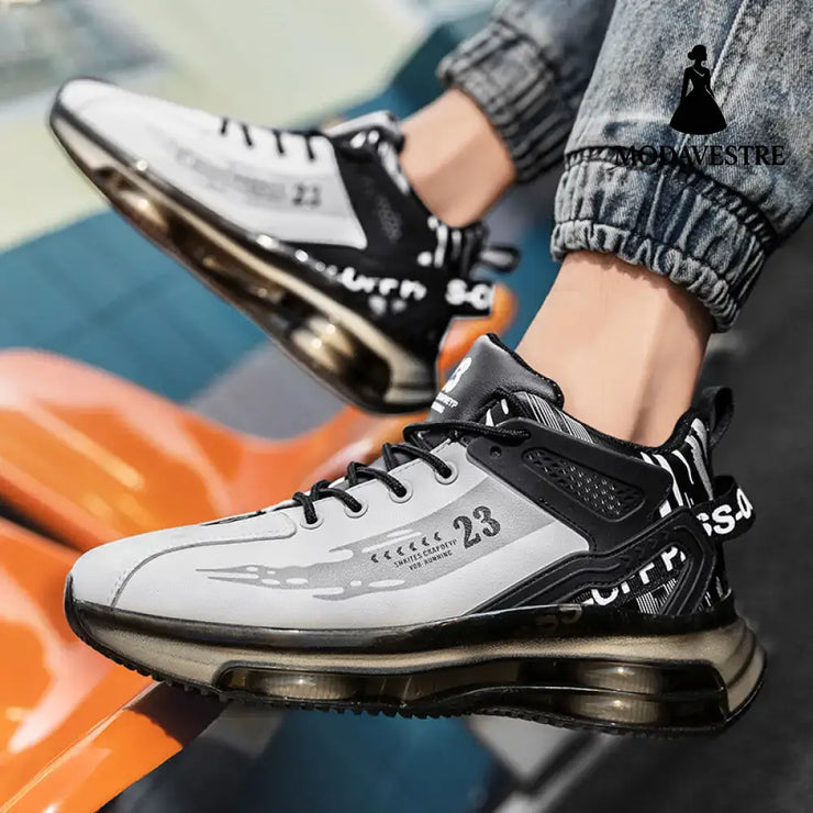 Men Sneakers Running Boots Fashion Outdoor Jogging Sports Shoes Mesh Breathable Cushioning Black Basket Footwear Male