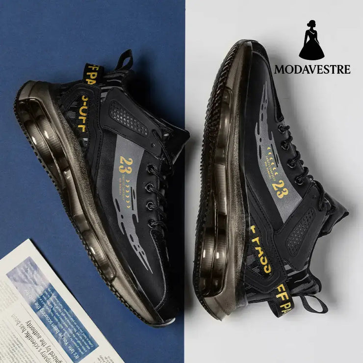 Men Sneakers Running Boots Fashion Outdoor Jogging Sports Shoes Mesh Breathable Cushioning Black Basket Footwear Male