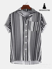 Men Summer Holiday Hawaiian Shirts Black / 3XL