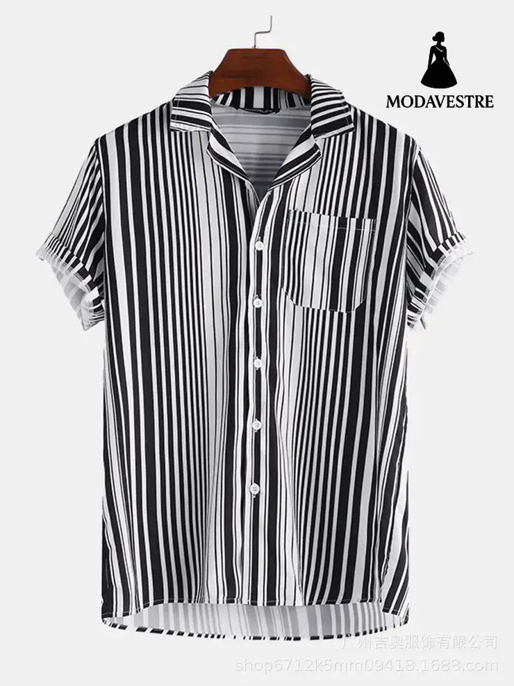 Men Summer Holiday Hawaiian Shirts Black / 3XL