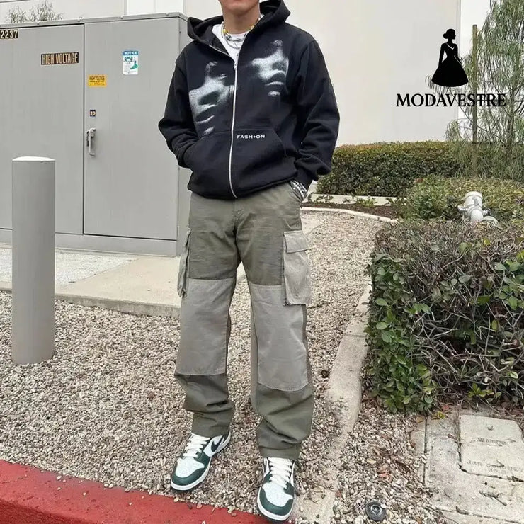 Men Women Y2K Clothing Zip Hoodie Fashion Jacket