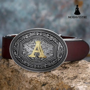 Men’s And Women’s Floral Letter Buckle Belts A