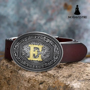 Men’s And Women’s Floral Letter Buckle Belts E