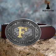 Men’s And Women’s Floral Letter Buckle Belts F