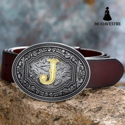 Men’s And Women’s Floral Letter Buckle Belts J