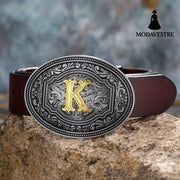 Men’s And Women’s Floral Letter Buckle Belts K