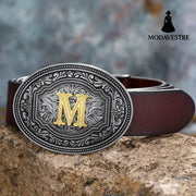 Men’s And Women’s Floral Letter Buckle Belts M