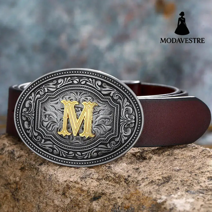 Men’s And Women’s Floral Letter Buckle Belts M